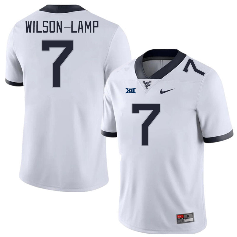 Men #7 Andrew Wilson-Lamp West Virginia Mountaineers College Football Jerseys Stitched Sale-White - Click Image to Close